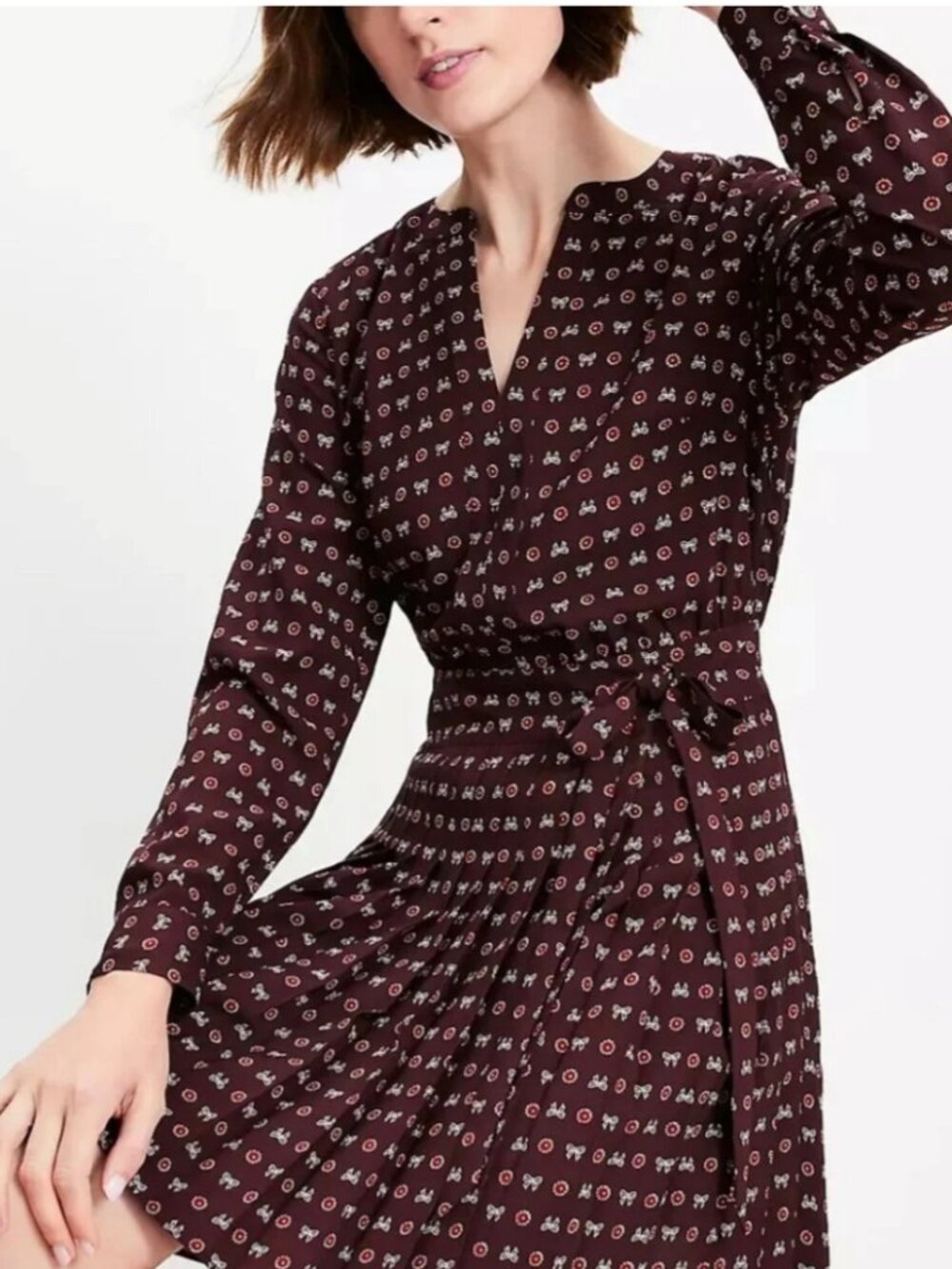 Loft dress with pleated skirt